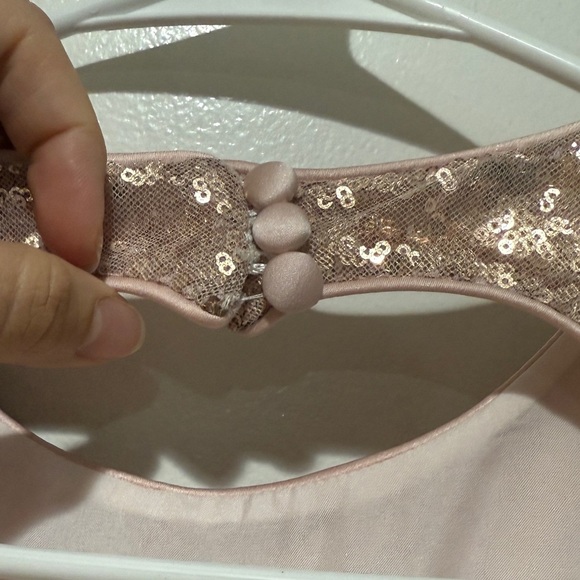 New David’s Bridal Flower Girl Tulle Dress Tie Waist Sz 10 Open Back Rose Gold - Picture 7 of 12